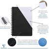 image:imageClairefontaine  Ref 785961C  Age Bag Wirebound Notebook 100 Pages  9 x 14cm Lined Rulings 90gsm Brushed Vellum Paper Pocket for Loose Documents  Black CoverBlack