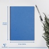 image:imageClairefontaine  Ref 785961C  Age Bag Wirebound Notebook 100 Pages  9 x 14cm Lined Rulings 90gsm Brushed Vellum Paper Pocket for Loose Documents  Black Coverblue