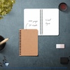 image:imageClairefontaine  Ref 785961C  Age Bag Wirebound Notebook 100 Pages  9 x 14cm Lined Rulings 90gsm Brushed Vellum Paper Pocket for Loose Documents  Black CoverTobacco
