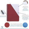 image:imageClairefontaine  Ref 785961C  Age Bag Wirebound Notebook 100 Pages  9 x 14cm Lined Rulings 90gsm Brushed Vellum Paper Pocket for Loose Documents  Black CoverRed