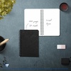 image:imageClairefontaine  Ref 785961C  Age Bag Wirebound Notebook 100 Pages  9 x 14cm Lined Rulings 90gsm Brushed Vellum Paper Pocket for Loose Documents  Black CoverBlack