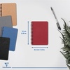 image:imageClairefontaine  Ref 785961C  Age Bag Wirebound Notebook 100 Pages  9 x 14cm Lined Rulings 90gsm Brushed Vellum Paper Pocket for Loose Documents  Black CoverRed