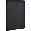image:imageClairefontaine 791464C Collection Age Bag Blue Canvas Stitched Notebook  A4 21x297 cm  192 Lined Pages  90 g White Paper  Glossy Leather Grain Card CoverBlack