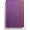 image:imageRHODIA 118742C  Black Rigid Notebook  A5  Lined  192 pages  Ivory Clairefontaine Paper 90 gm  Bookmark Elastic Closure  Faux Leather Cover  Rhodiarama CollectionPurple