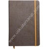 image:imageRHODIA 118742C  Black Rigid Notebook  A5  Lined  192 pages  Ivory Clairefontaine Paper 90 gm  Bookmark Elastic Closure  Faux Leather Cover  Rhodiarama CollectionChocolate