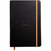 image:imageRHODIA 118742C  Black Rigid Notebook  A5  Lined  192 pages  Ivory Clairefontaine Paper 90 gm  Bookmark Elastic Closure  Faux Leather Cover  Rhodiarama CollectionBlack