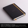 image:imageRHODIA 118742C  Black Rigid Notebook  A5  Lined  192 pages  Ivory Clairefontaine Paper 90 gm  Bookmark Elastic Closure  Faux Leather Cover  Rhodiarama CollectionBlack
