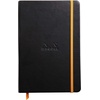 image:imageRHODIA 118742C  Black Rigid Notebook  A5  Lined  192 pages  Ivory Clairefontaine Paper 90 gm  Bookmark Elastic Closure  Faux Leather Cover  Rhodiarama CollectionBlack