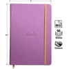 image:imageRHODIA 118742C  Black Rigid Notebook  A5  Lined  192 pages  Ivory Clairefontaine Paper 90 gm  Bookmark Elastic Closure  Faux Leather Cover  Rhodiarama CollectionPurple