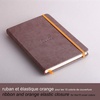 image:imageRHODIA 118742C  Black Rigid Notebook  A5  Lined  192 pages  Ivory Clairefontaine Paper 90 gm  Bookmark Elastic Closure  Faux Leather Cover  Rhodiarama CollectionChocolate