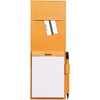 image:imageRHODIA 128104C  Clipboard Case  Stapled Notepad No 12 Taupe  85x12 cm  Small Squares  80 Detachable Sheets  80G White Clairefontaine Paper  Pencil Holder  Faux Leather  RhodiaramaTaupe