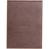 image:imageRHODIA 128104C  Clipboard Case  Stapled Notepad No 12 Taupe  85x12 cm  Small Squares  80 Detachable Sheets  80G White Clairefontaine Paper  Pencil Holder  Faux Leather  RhodiaramaChocolate