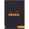 image:imageRHODIA 182012C  Stapled Notepad Le R No 18 Black  A4  Lined  70 Detachable Sheets  Ivory Clairefontaine Paper 90 gm  Velvety Touch Cover  BasicsBlack