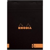 image:imageRHODIA 182012C  Stapled Notepad Le R No 18 Black  A4  Lined  70 Detachable Sheets  Ivory Clairefontaine Paper 90 gm  Velvety Touch Cover  BasicsBlack