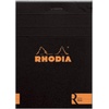image:imageRHODIA 182012C  Stapled Notepad Le R No 18 Black  A4  Lined  70 Detachable Sheets  Ivory Clairefontaine Paper 90 gm  Velvety Touch Cover  BasicsBlack