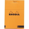 image:imageRHODIA 182012C  Stapled Notepad Le R No 18 Black  A4  Lined  70 Detachable Sheets  Ivory Clairefontaine Paper 90 gm  Velvety Touch Cover  BasicsOrange
