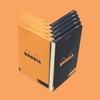 image:imageRHODIA 182012C  Stapled Notepad Le R No 18 Black  A4  Lined  70 Detachable Sheets  Ivory Clairefontaine Paper 90 gm  Velvety Touch Cover  BasicsOrange