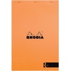 image:imageRHODIA 182012C  Stapled Notepad Le R No 18 Black  A4  Lined  70 Detachable Sheets  Ivory Clairefontaine Paper 90 gm  Velvety Touch Cover  BasicsOrange