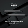 image:imageRHODIA cf9288 Ballpoint Pen Script 07mm Hexagonal Shaft Aluminum Body Hairlined Low Viscosity Oilbased Ink OrangeBlack
