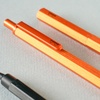 image:imageRHODIA cf9288 Ballpoint Pen Script 07mm Hexagonal Shaft Aluminum Body Hairlined Low Viscosity Oilbased Ink Orangeblack black 193911tcx