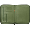 image:imageRhodia 168102C  Rhodiarama Small Leatherette Zipped Portfolio for Notepad or Tablet 195x255cm gusseted Tablet Pocket 2 Zipped Pockets Card Holder Pencil Holder  SageSage