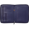 image:imageRhodia 168102C  Rhodiarama Small Leatherette Zipped Portfolio for Notepad or Tablet 195x255cm gusseted Tablet Pocket 2 Zipped Pockets Card Holder Pencil Holder  SageMidnight Blue