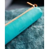 image:imageRhodia 318890C  Orange Rhodiarama Round Pencil Case  215 x 55 cm  Genuine Orange Stitching  Ivory Jersey Interior  Faux Leather  Storage for Pens Pencils Markers Small SuppliesTurquoise