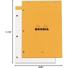 image:imageRhodia Classic French Paper Pads Ruled with Margin 3Hole Punched 8 14 in X 11 34 in Orange Pack of 5