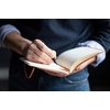 image:imageRhodia Rhodiarama SoftCover Notebook  72 Dots Sheets  4 x 5 12  Sapphire CoverTangerine