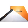 image:imageRhodia Staplebound Black and Orange 825 X 1175 Lined with Margin 3 Hole Punched Notepad Pack of 2