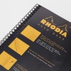 image:imageRhodia Wirebound Notebook 88 X1175 Inches Black Grid SatinBlack