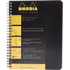 image:imageRhodia Wirebound Notebook 88 X1175 Inches Black Grid SatinBlack
