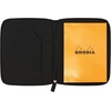 image:imageRhodia cf13roca Notepad Round Zip Case No 13 Grid Ruled Camelblack black 193911tcx