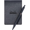 image:imageRhodia cfmtpu11or Notepad with Cover No11 A7 Metallic PU Leather Orange Block Rodia No11 with Orange80 Pieces 02 inch 5 mm Square PEFC CertifiedBlack