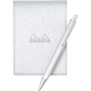 image:imageRhodia cfmtpu11or Notepad with Cover No11 A7 Metallic PU Leather Orange Block Rodia No11 with Orange80 Pieces 02 inch 5 mm Square PEFC CertifiedSilver