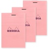 image:imageRodia Colors No 11 A7 Notepad Set of 3 80 Sheets 02 inch 5 mm Ruled Water Repellent Cover Perforation Pink Rhodia Colors cf11302Pink