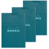 image:imageRodia Colors No 11 A7 Notepad Set of 3 80 Sheets 02 inch 5 mm Ruled Water Repellent Cover Perforation Pink Rhodia Colors cf11302Turquoise