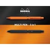 image:imageRodia Multifunctional Pen Script Multi Pen Black Ballpoint Pen Oilbased 002 inch 05 mm 2 Colors Black and Red amp Mechanical Pencil 002 inch 05 mm Aluminum Body Hairline ProcessingBlack