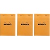 image:imagePack of 3 Rhodia Classic Orange Notepad Graph  4 in x 6 in