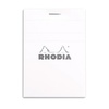 image:imageRHODIA 11601C  Stapled Notepad N11 White  A7  Lined  80 Detachable Sheets  White Clairefontaine Paper 80 gm  Soft Resistant and Waterproof Coated Card Cover  Basics