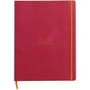 image:imageRHODIA 117702C  Black Flexible Notebook  A4  Lined  160 Detachable Pages  Ivory Clairefontaine Paper 90 gm  Bookmark Elastic Closure  Faux Leather Cover  Rhodiarama CollectionRaspberry