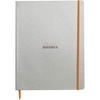 image:imageRHODIA 117702C  Black Flexible Notebook  A4  Lined  160 Detachable Pages  Ivory Clairefontaine Paper 90 gm  Bookmark Elastic Closure  Faux Leather Cover  Rhodiarama CollectionSilver