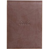 image:imageRHODIA 128104C  Clipboard Case  Stapled Notepad No 12 Taupe  85x12 cm  Small Squares  80 Detachable Sheets  80G White Clairefontaine Paper  Pencil Holder  Faux Leather  RhodiaramaChocolate
