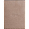 image:imageRHODIA 128104C  Clipboard Case  Stapled Notepad No 12 Taupe  85x12 cm  Small Squares  80 Detachable Sheets  80G White Clairefontaine Paper  Pencil Holder  Faux Leather  RhodiaramaTaupe