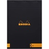 image:imageRHODIA 182012C  Stapled Notepad Le R No 18 Black  A4  Lined  70 Detachable Sheets  Ivory Clairefontaine Paper 90 gm  Velvety Touch Cover  BasicsBlack