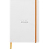 image:imageRhodia 117386C  Flexible Notebook  A5  Lined  160 Pages  Clairefontaine Paper  90 gm  Bookmark Elastic Closure  Imitation Leather Cover  Rhodiarama Collectionwhite