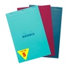 image:imageRhodia 19100Cpack Stapled Notepad COLOURS N19 A4 21x318cm  Small Squares  80 F Detachable  Paper 80gm  Ast covers  Pack of 5 Random Colours