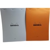 image:imageRhodia Classic Orange and White Notepad 85x1175 Lined Pack of 2