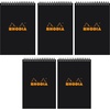 image:imageRhodia Lined Wirebound Notepads 6 X 8 14Inches Black 165019C Pack of 5
