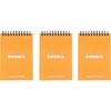 image:imageRhodia Notepad 4x6 Double Spiral dot grid Micro Perforated 80 Sheets orange Pack of 3 135033